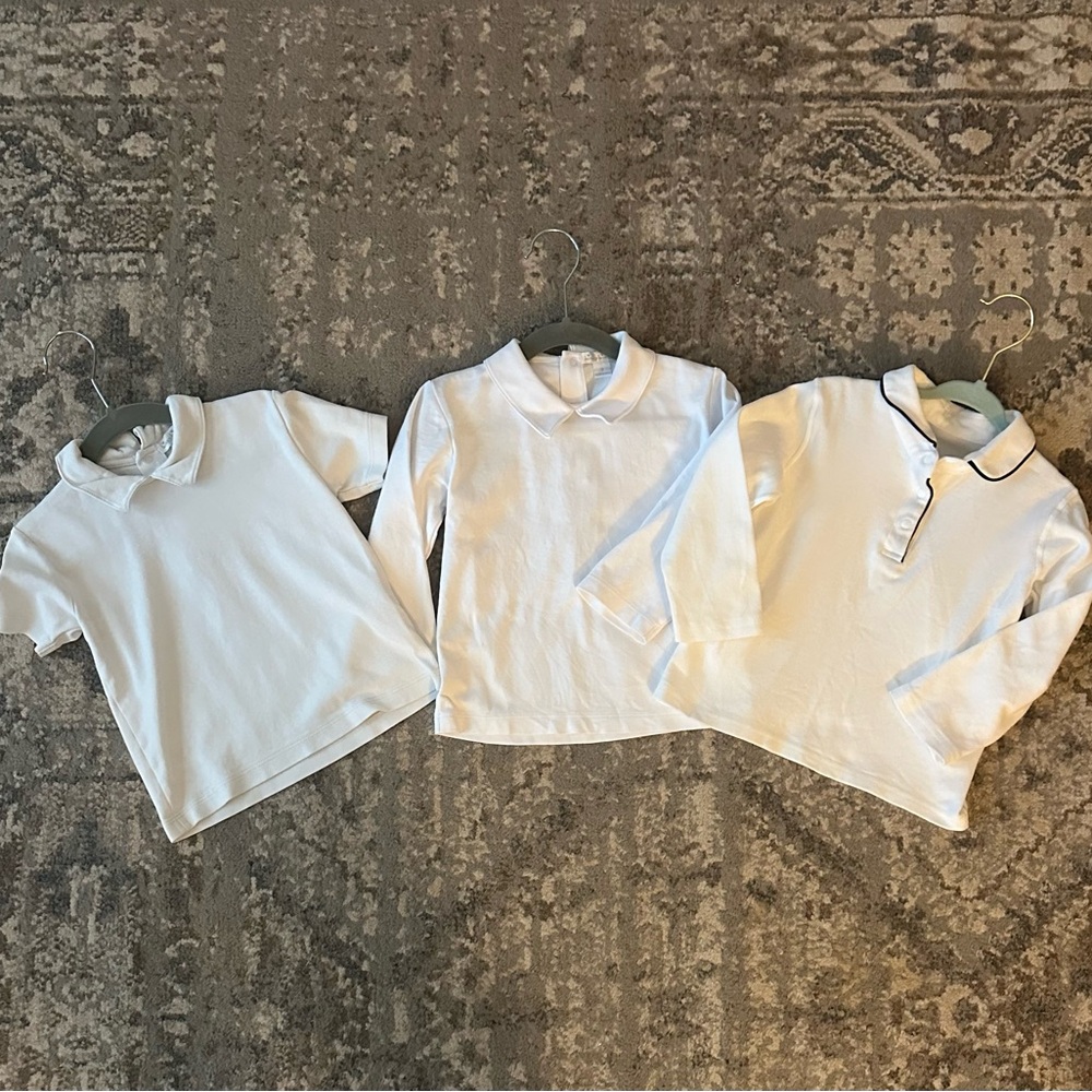 Classic White Kids Collared Shirt Set - 3T